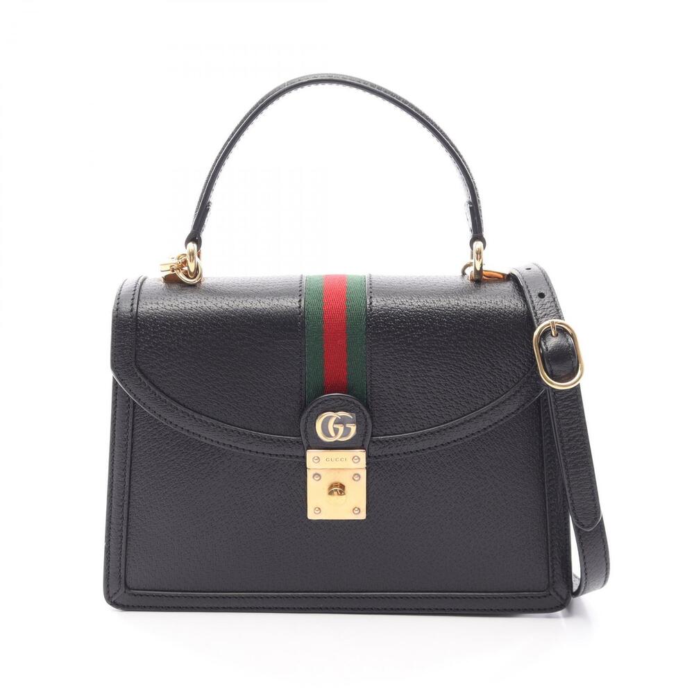 Gucci Ophidia Top Handle Handbag Leather Black
